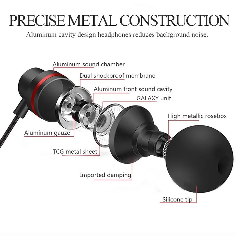 Ytom In Ear Wire металлические наушники супер бас стерео с микрофоном для iPhone 6 5s 5 xiaomi pc