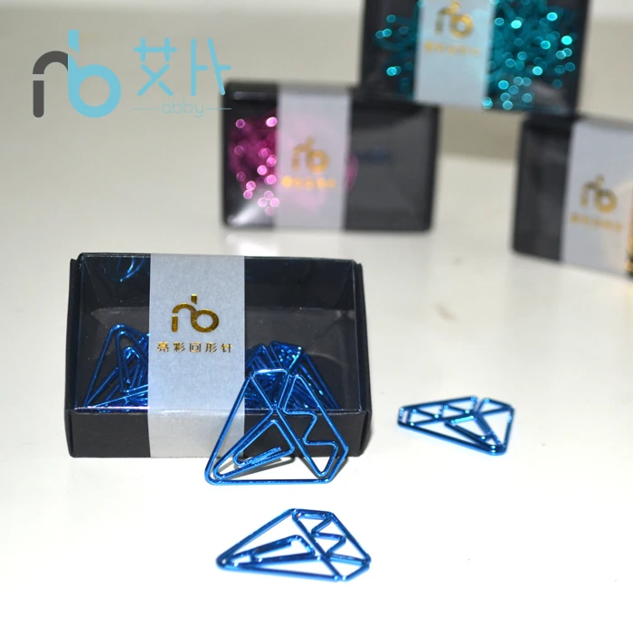 8 шт/Пкг милые Креативные синие алмазные формы скрепки металлические закладки