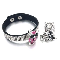 hot sale wholesale 311 crystal velvet leather retro fashion bracelet fit 18mm snap button charm jewelry for women men gift