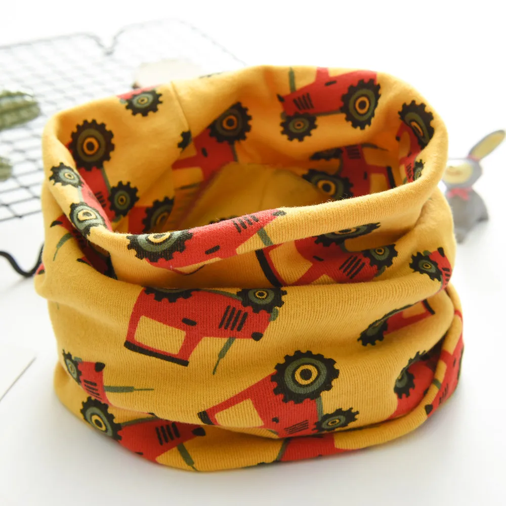

Children's LIC New Autumn Winter Boys Girls Baby Tractors Scarf Cotton O Ring Neck Scarves Winter Scarf Baby Wool Ring