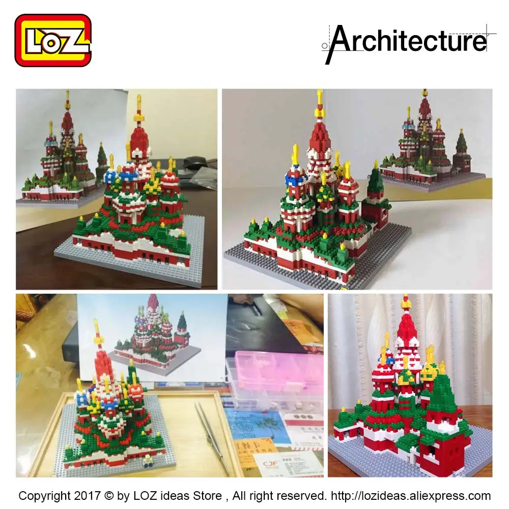 LOZ Diamond архитектурные блоки игрушка здание кирпичики город собор Святого
