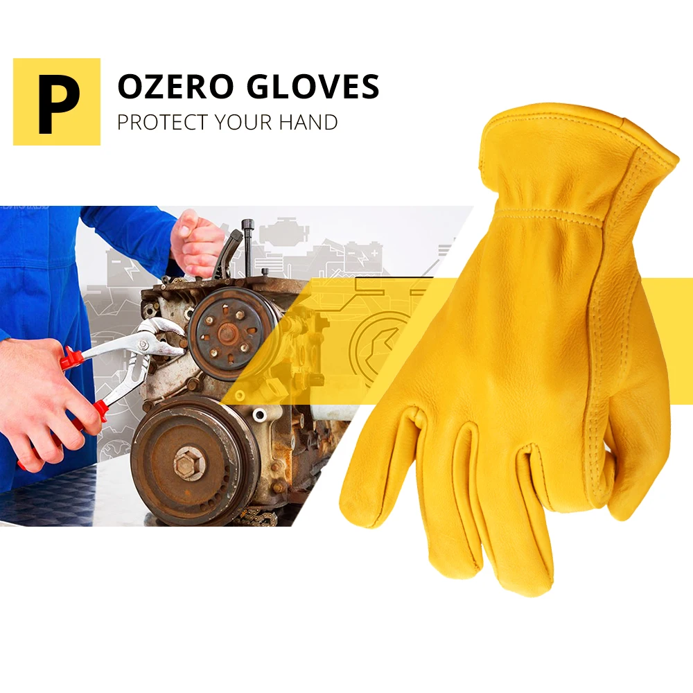 Перчатки OZERO мужские износостойкие защитные рабочие перчатки из оленьей кожи для