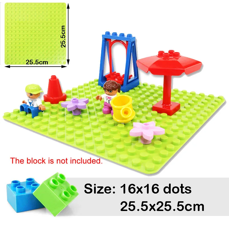 256 крупный горох 16x16 большая Базовая пластина совместимая с Duplo DIY MOC строительный