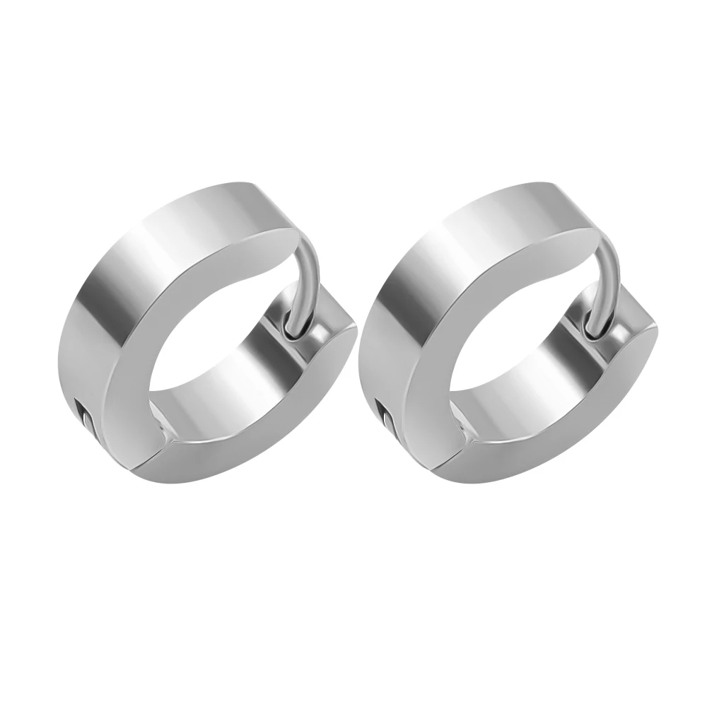 1 пара серебряные золотые черные панк-рок маленькие серьги-кольца из нержавеющей