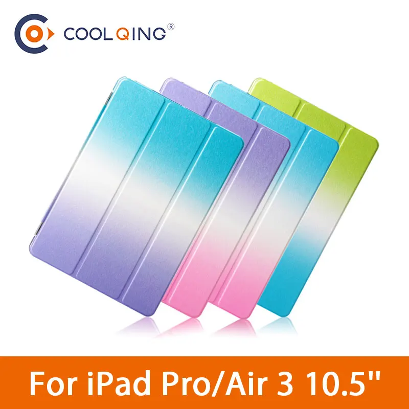 Чехол Rainbow для планшета iPad Pro 10.5 Air 3 2019 с умным трехскладочным дизайном и ярким цветовым узором.
