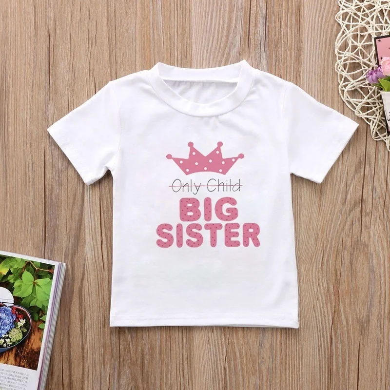 

DERMSPE Kids Girls Boys Pleasantly Cool Cotton Soft Short Sleeve Letter Print Clothing Children Tops Kids Baby T-shirt White