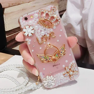 XSMYiss Luxury Rhinestone Diamond Ring Stands Crown Soft Case Cover For Xiaomi Redmi 5 6 4X 4A 5A 6A 8A Note 4 7 8 Pro |