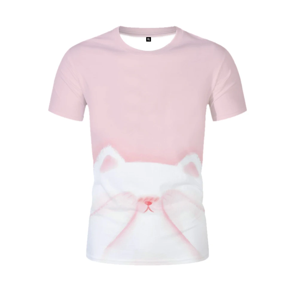 Футболка с героями мультфильмов для женщин Kawaii футболки девочек кошка Harajuku