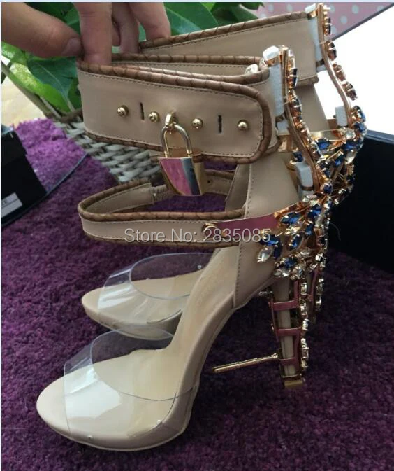 Дизайнерская обувь женские роскошные сандалии гладиаторы с драгоценными
