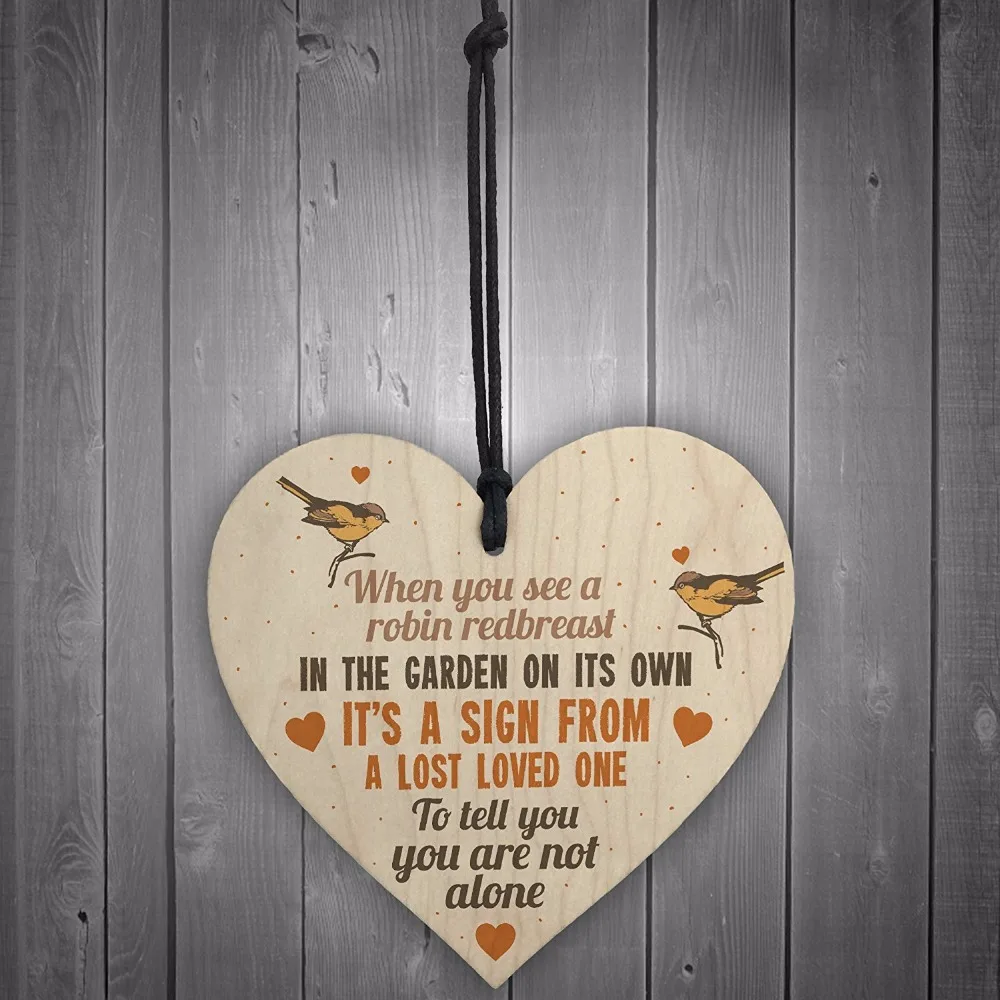 Meijiafei Robin Redbreast Memorial Bereavement Family Friend Nan Mum Dad Hanging Plaque Grave Sign | Дом и сад