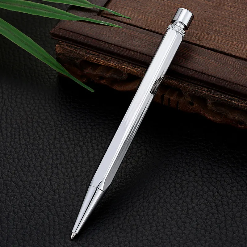 Silver Металлическая латунная ручка, шариковая ручка, креативная деловая, офисная, подарочная ручка, канцелярские принадлежности для школьников, студентов, модные, конференц-товары, ручка - Цвет: Silver