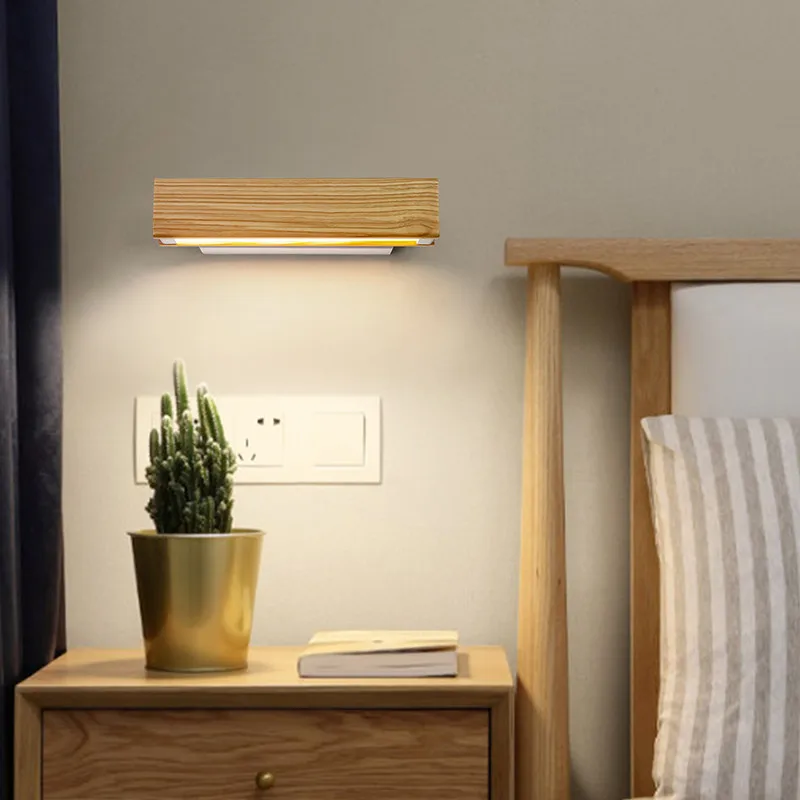 Loft Style Nordic Design Luminaria LED Wall Light Modern Bedside Read Lamp Bathroom Wood Iron Home Deco Lighting Fixtures | Лампы и