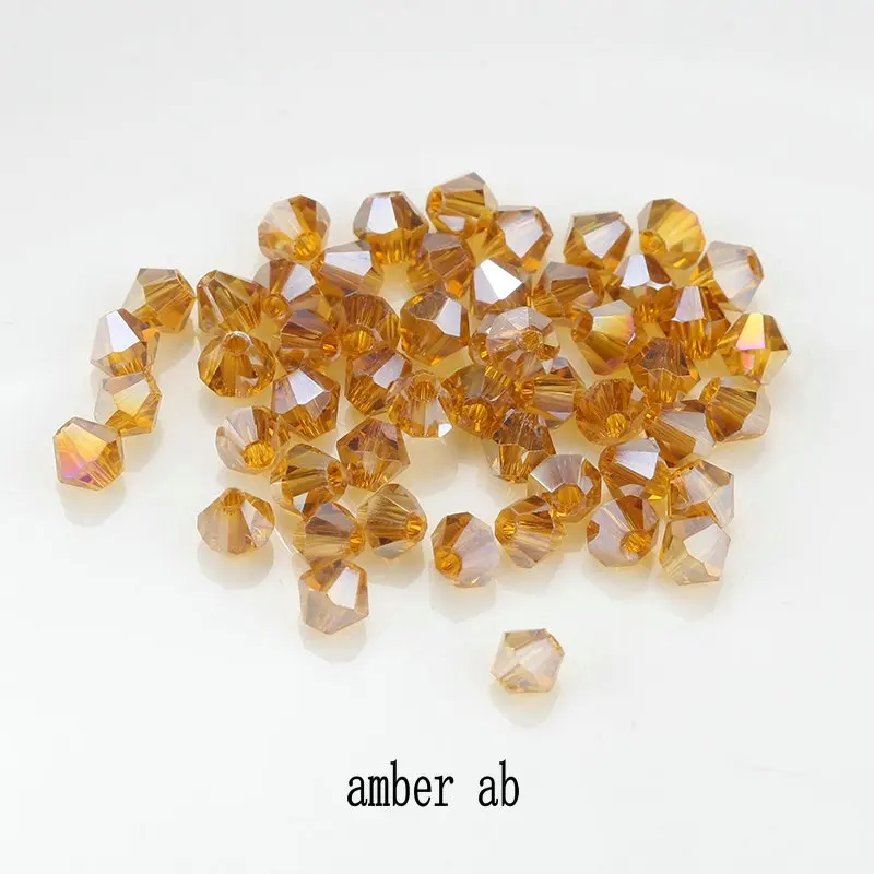 amber ab 1000 шт большая сумка красочные 4 мм кристалл Бикона бисер стеклянные бусины Свободные бусины браслет аксессуары - Цвет: amber ab