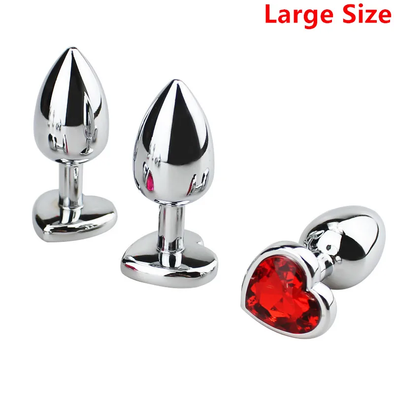 1pcs Big Size Stainless Steel Metal Anal Plug huge Dildo Sex Toys Products Butt Gay Adult Beads Heart shaped |
