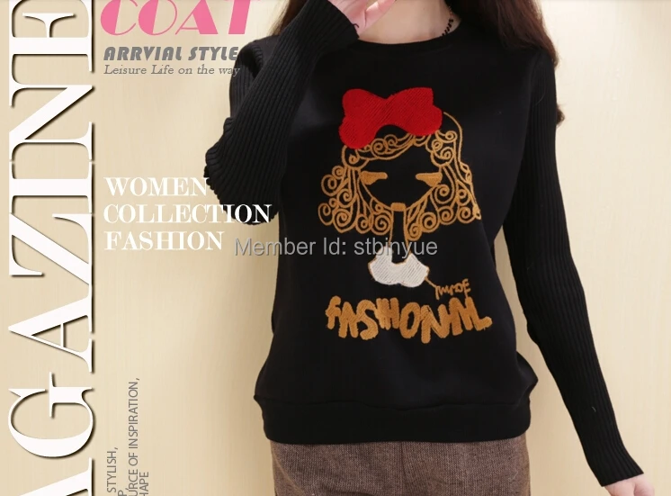 Hot Sale Winter Fashion women set of head Sweater Casual O-neck Knitted Pullovers loose thickening velvet garment | Женская одежда