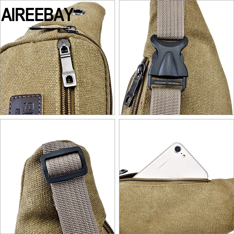 AIREEBAY поясная сумка для женщин и мужчин, поясная сумка унисекс, холщовая поясная сумка, поясная сумка на молнии, чехол для телефона, 110 см, длина ремня, фабрика OEM