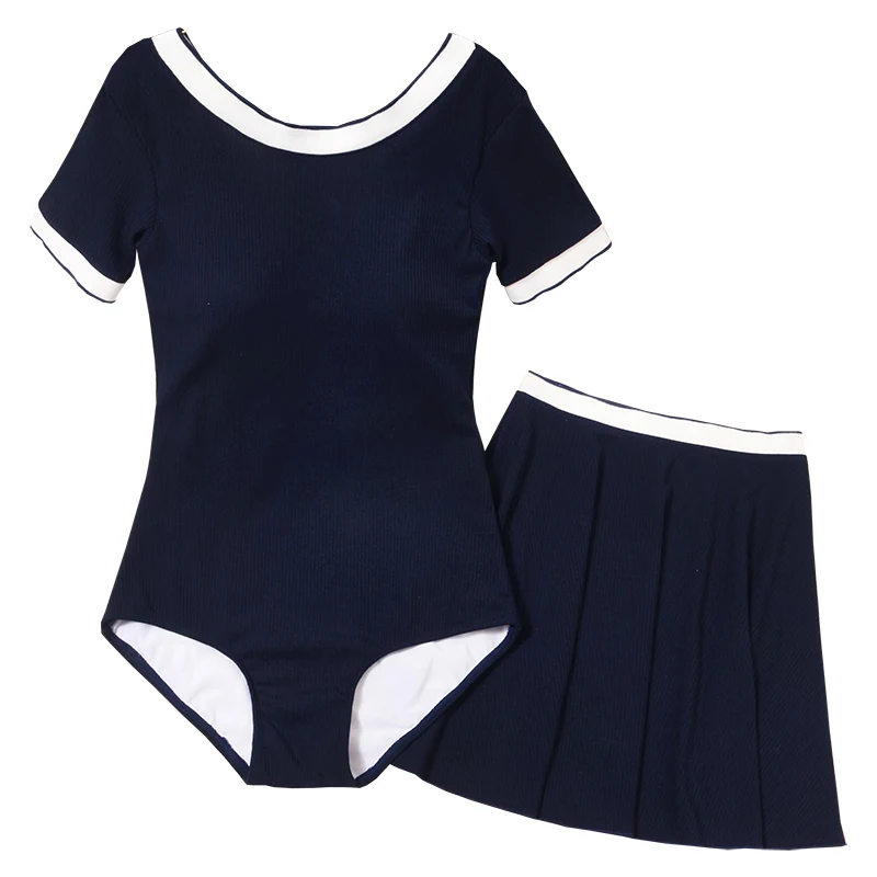 

STAERK swimsuit with skirt woman 2020 two piece sexy sports New Sexy solid round neck bikini Female Bathing Suits Bodysuit Beach