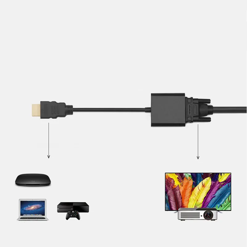 HDMI VGA Аудио передающая линия Dapter 1080p цифровой штекер гнездо конвертер для