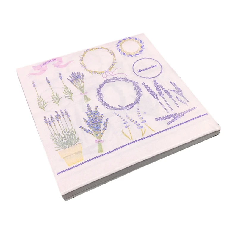 Clear color printed paper towel party decoration props napkin Dessert restaurant special mat Double wood pulp | Дом и сад