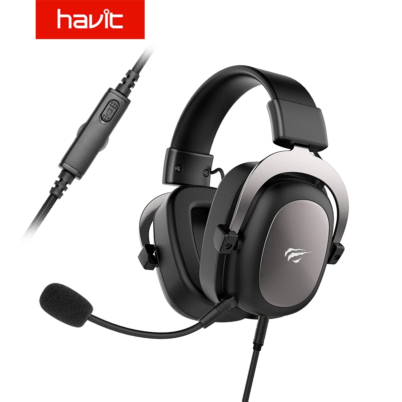 HAVIT Проводная гарнитура для геймеров, ПК, USB, 3,5 мм, PS4, наушники, объемный звук и HD микрофон, xbox One, игровая гарнитура, для ноутбука, планшета, геймера