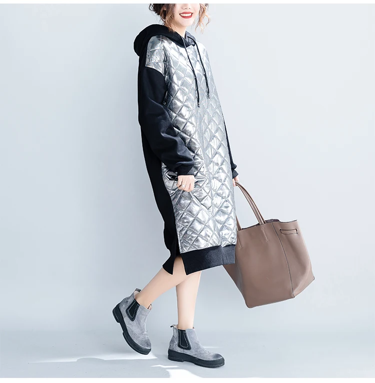 Зима плюс бархат стеганый с Капюшоном Повседневный свободный простой хлопок