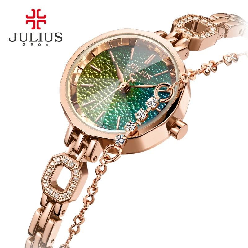 2017 JULIUS Fashion DressLuxury Brand Lady Quartz Watches Bushiness Galaxy Reloj Mujer  Bracelet  Shine Rhinestone Elegance Gift