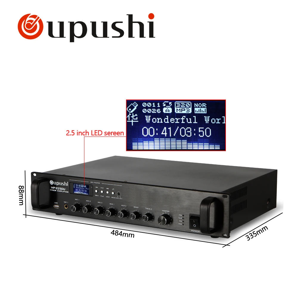 Светодиодный мини усилитель displaySmall 250 Вт USB SD карты Mp3 FM усилитель|usb amplifier|sd card