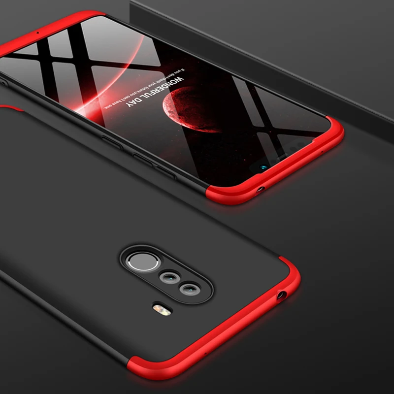 Xiaomi Pocophone F1 чехол жесткий 3 в 1 матовый армированный гибридный защитный на заднюю