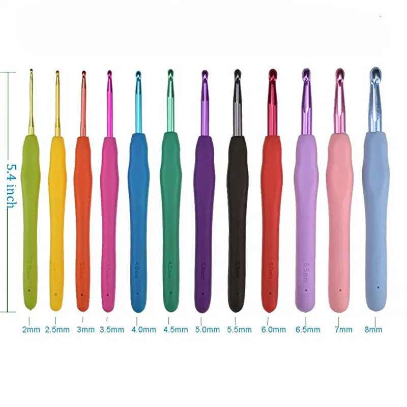 New Crochet Hooks Set Colorful Soft Handle 2.0-8.0mm Needles Yarn Weave For Knitting DIY Sewing Mom Gift | Дом и сад