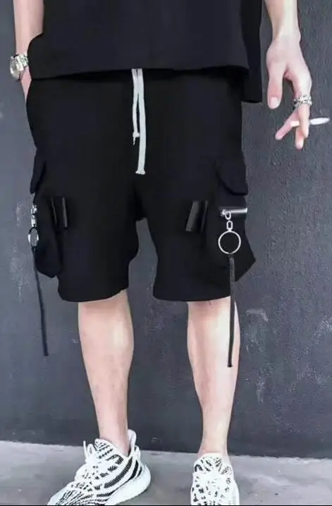 Высококачественные мужские короткие брюки с карманами на молнии тонкие базовые