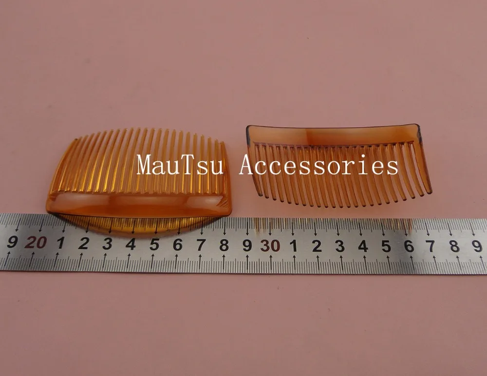 

10PCS 5.0cm*8.5cm 23teeth Light Brown plain plastic hair combs for diy hair accessories bridal headpieces,coffee side combs
