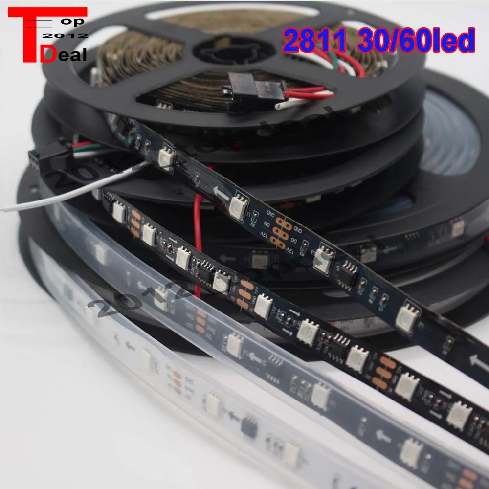 WS2811 5050 RGB Светодиодная лента 5 м 150 300 светодиодов адресуемых DC12V|led strip 5m|rgb led 5m5050 rgb |