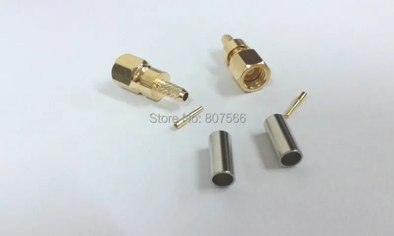 100 шт. медный гнездовой контакт SMC обжим для RG316 LMR100 RG174 RF коаксиальный|connector