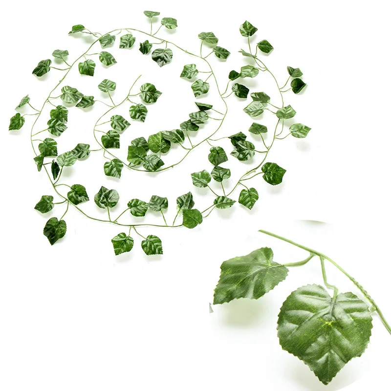 4 Grape leaves 200 см Искусственный ротанг плюща виноград зеленый лист пластмассовая лоза для украшения дома и сада Гирлянда поддельные растения - Цвет: 4 Grape leaves