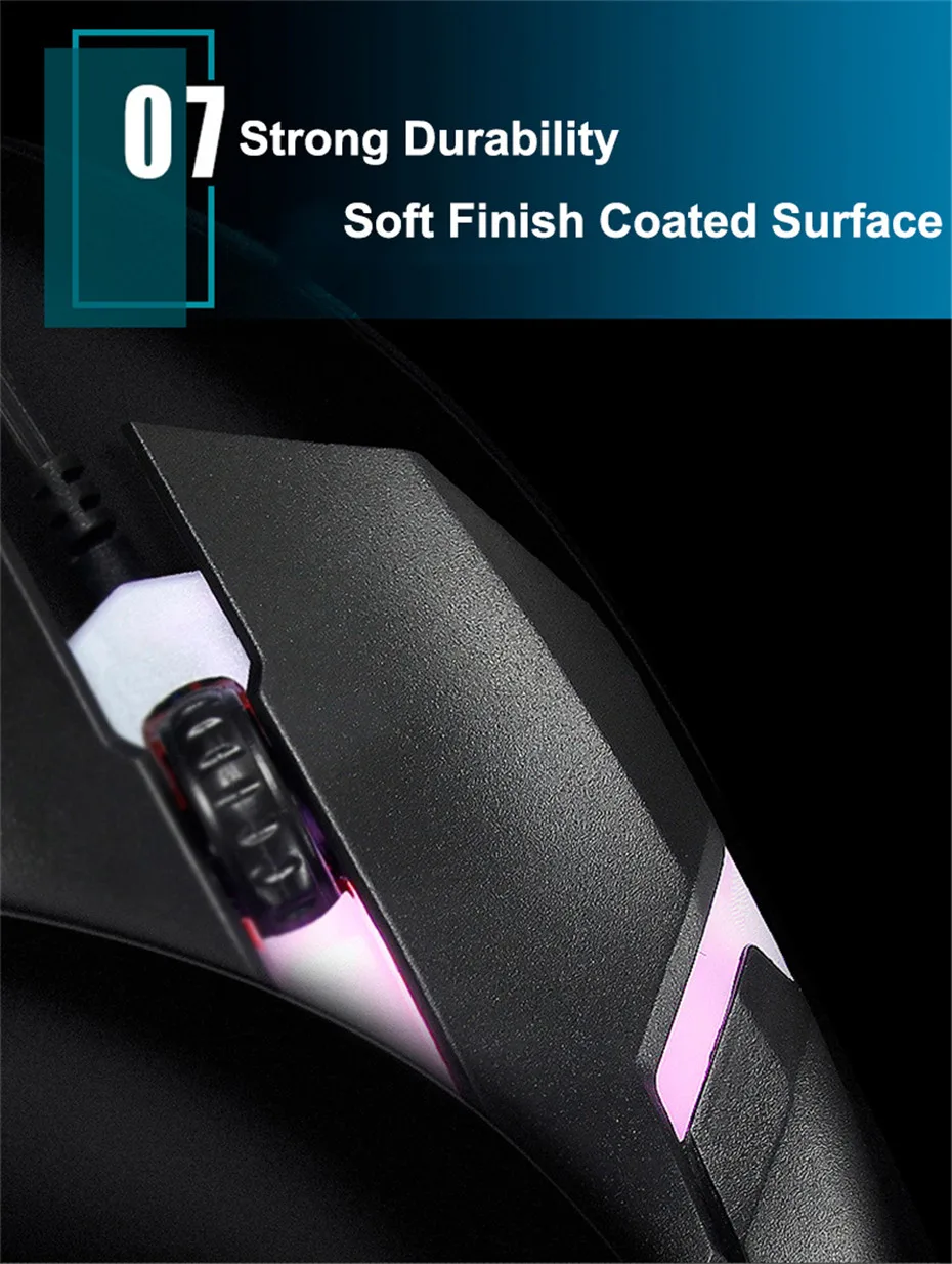 Проводная игровая мышь для компьютера USB геймерские мыши RGB светильник 1600 dpi профессиональная Проводная игровая мышь для ноутбука