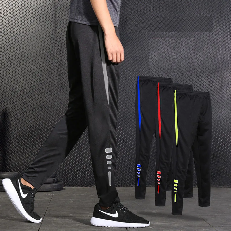 BINTUOSHI Дышащие футбольные тренировочные штаны, Мужские штаны для бега с карманами на молнии, штаны для фитнеса