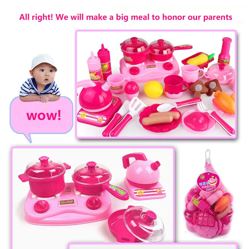 Classic Cooking Toys For Children 33PCS Pretend Play Cutting Food Set Kids Kitchen | Игрушки и хобби