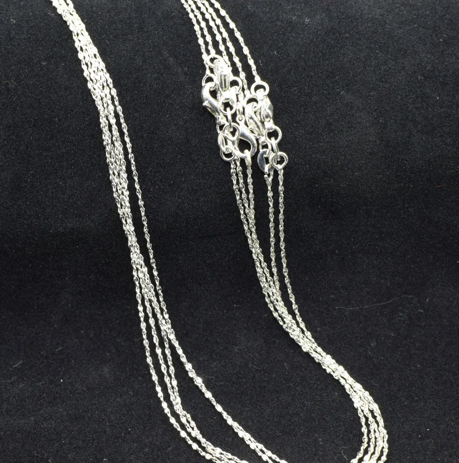 Оптовая продажа 1 шт Серебряная цепочка 1,2 мм цепочка ожерелье для женщин ювелирные изделия витая цепь 16-30 дюймов Бесплатная доставка