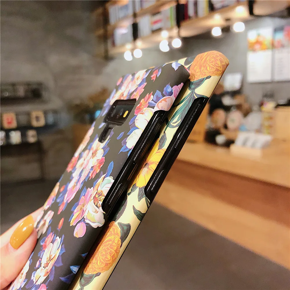 Светящийся чехол для samsung S8 9 10 Plus желтый цветок Орхидея Жесткий ПК Красивая