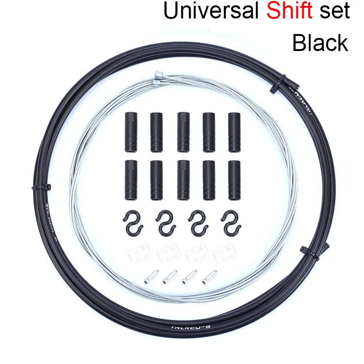 Shift Set Black Универсальный тормоз/трос переключения и корпус группы наборы для MTB велосипеда дорожный велосипед переключения передач переключатель/тормоза наборы провода трубки линии шланг - Цвет: Shift Set Black