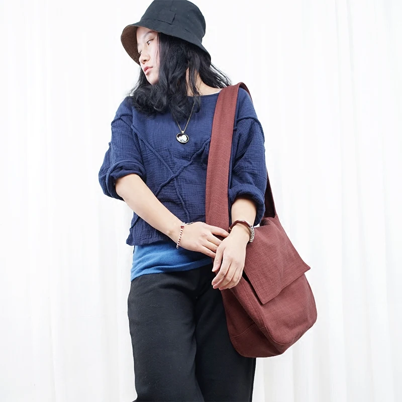 women COTTON cloth bags casual linen shoulder vintage messenger large capacity ladies travel cross-body bag | Багаж и сумки