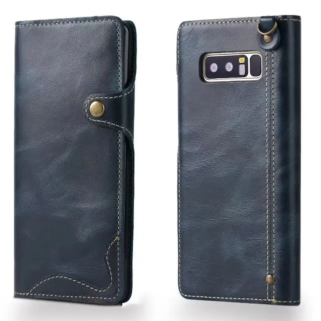 Роскошный Магнитный флип чехол из натуральной кожи для Samsung Galaxy Note 8 Note8 S8 Plus