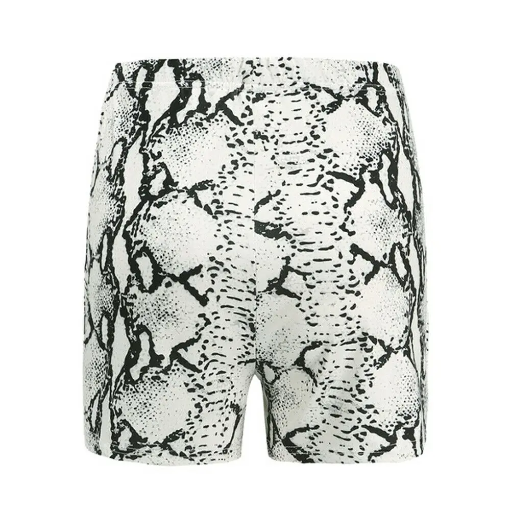 Women Ladies Fitness Shorts High Waist Casual Snakeskin Print Vintage Hot Sexy Lady Dance Wear | Женская одежда