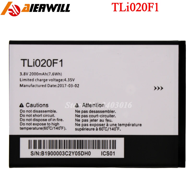Аккумулятор TLi020F1 для Alcatel PIXI 4 5045D / Pop 2 5042D C7 7040 7040D TCL J720 J720T J726T 2000 мАч | Мобильные