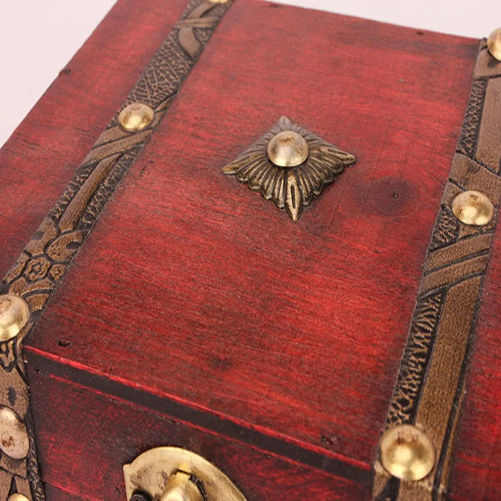 1 шт. шикарный деревянный пиратский ящик для хранения ювелирных изделий чехол