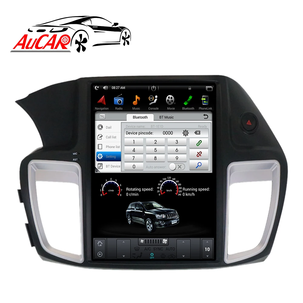 Автомагнитола Aucar в стиле Tesla 2 din gps-навигация для Honda Accord 2013-2017 Android 8 1