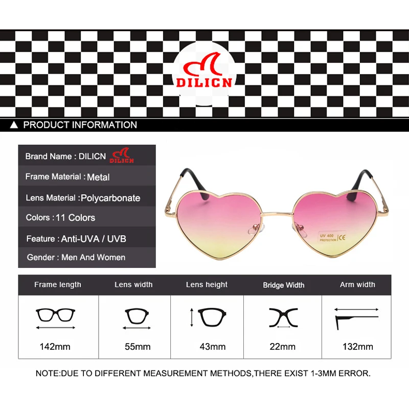 Градиентные линзы в форме сердца солнцезащитные очки для женщин металлические