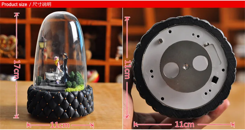 

Zipi Luminous rotation Glass cover Music Box Clockwork Type 18 Tones Birthday Gift Christmas Gift Girlfriend romantic Gift