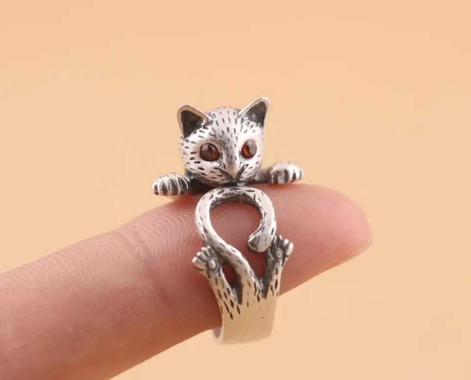 Оптовая продажа новые модные кольца в виде котика золотого и серебряного цвета