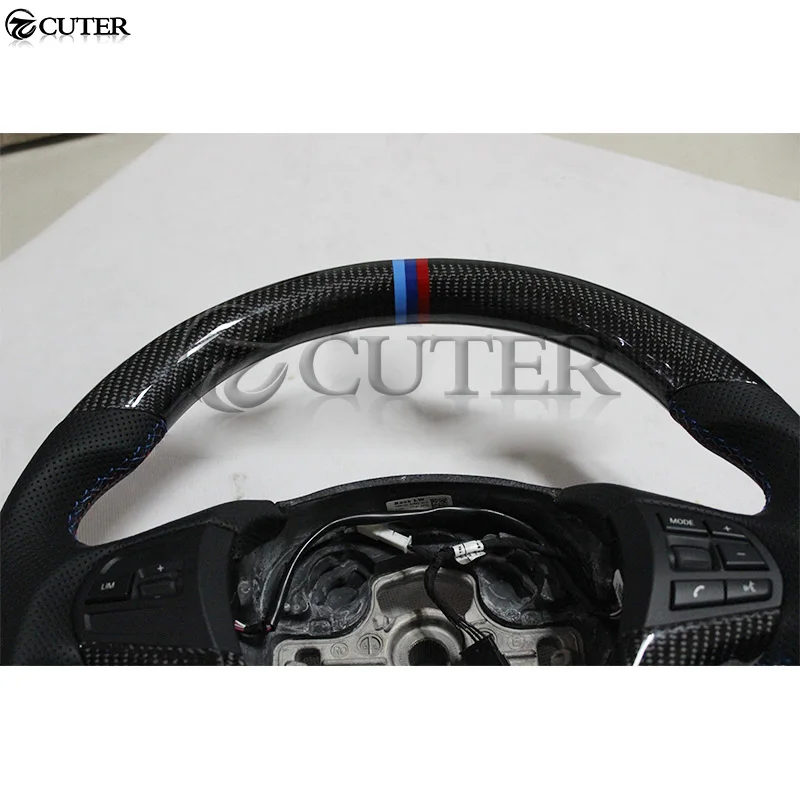 Черные кожаные рулевые колеса F30 3 серии из углеродного волокна для BMW 320i 325i 335i 13